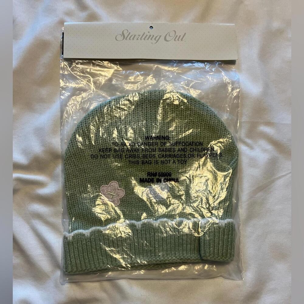Starting Out Mint Green Knit Baby Beanie